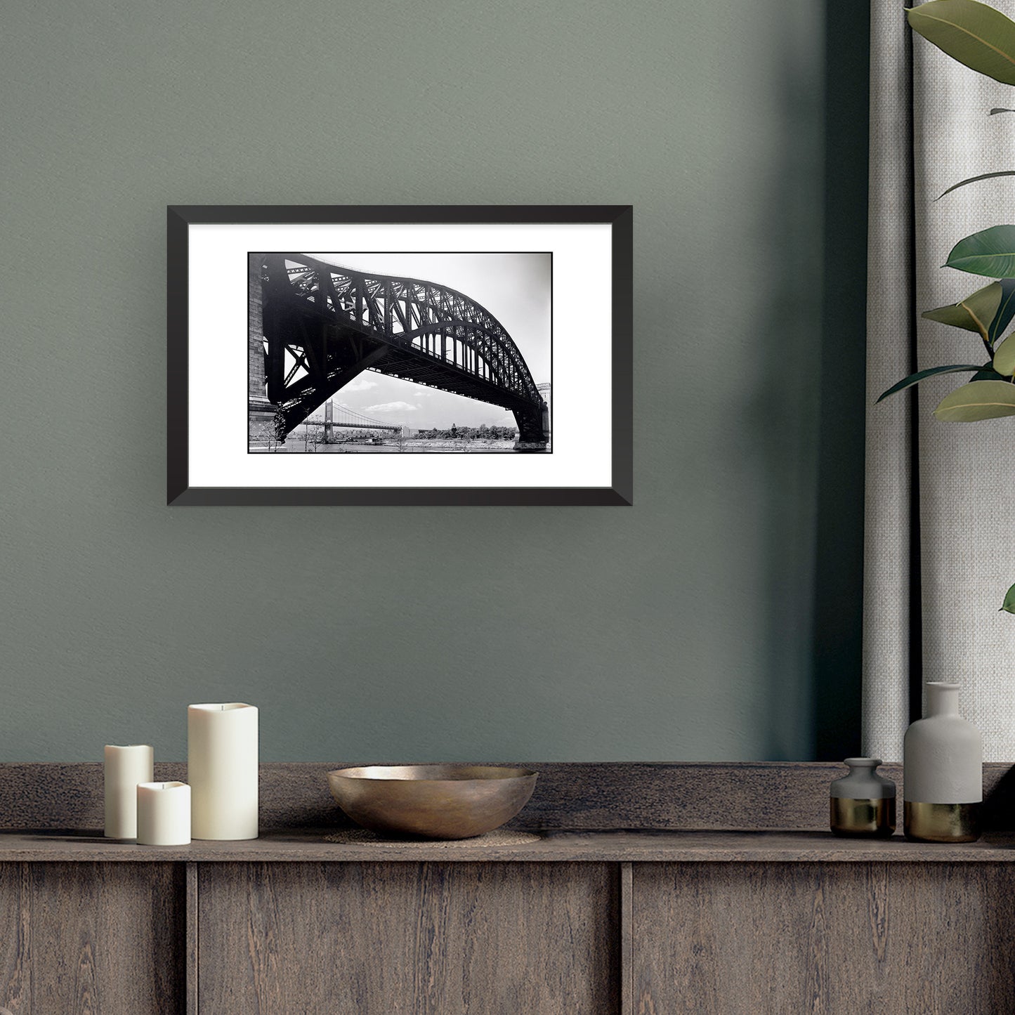HELL GATE BRIDGE, FROM ASTORIA | Framed | Berenice Abbott
