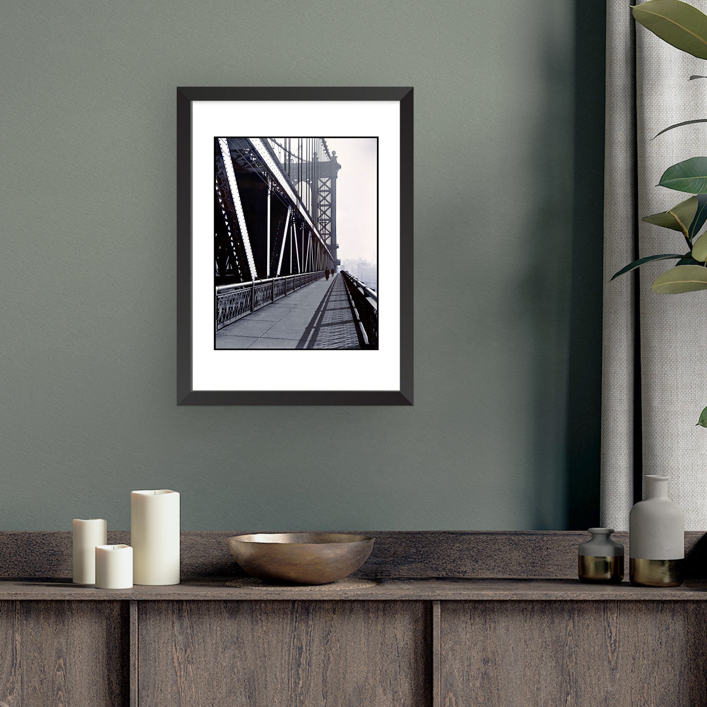 MANHATTAN BRIDGE, WALKWAY | Framed | Berenice Abbott