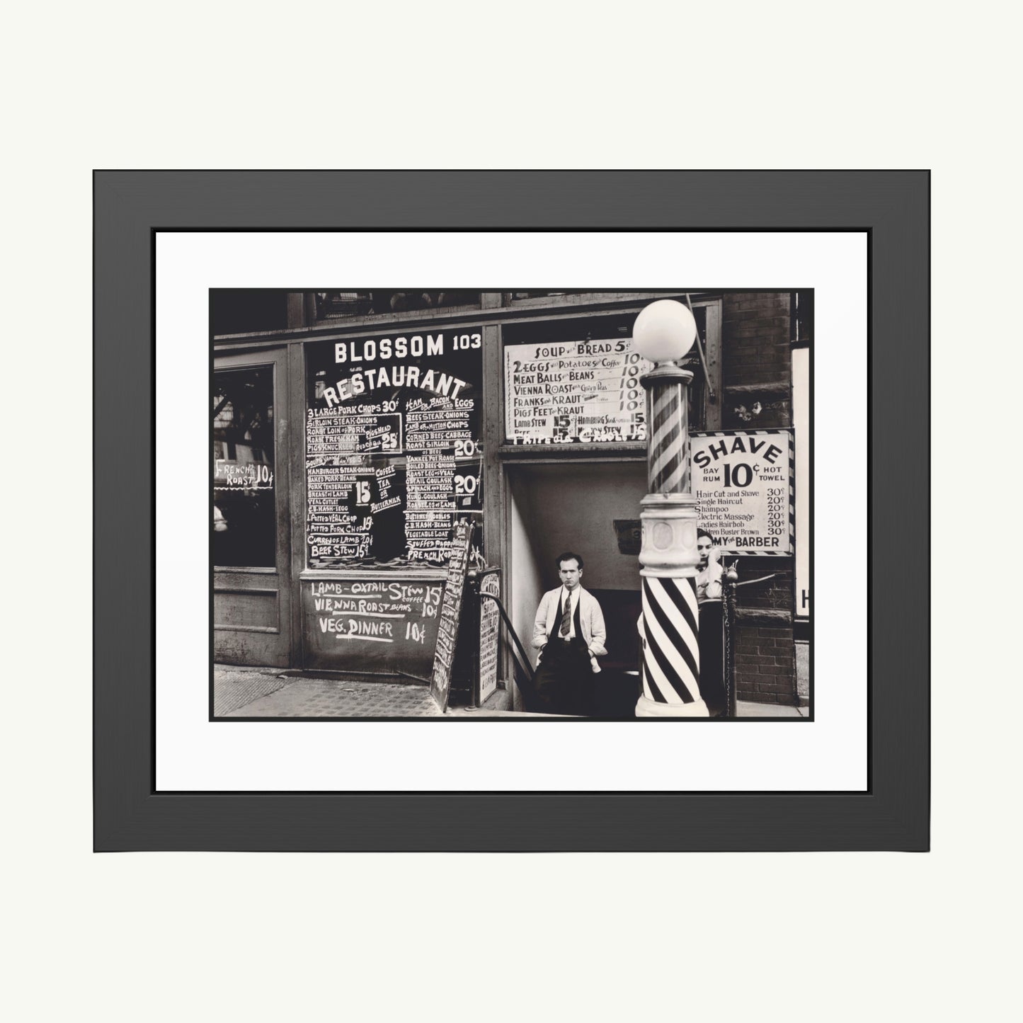 BLOSSOM RESTAURANT, 103 BOWERY | Framed | Berenice Abbott