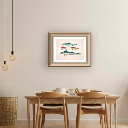 TWO GREEN FISH, TWO BROWN FISH | Artist Unknown
