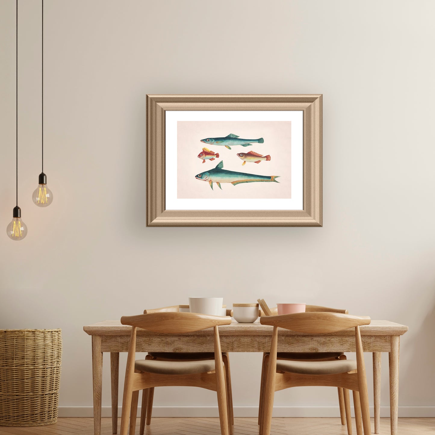 TWO GREEN FISH, TWO BROWN FISH | Artist Unknown