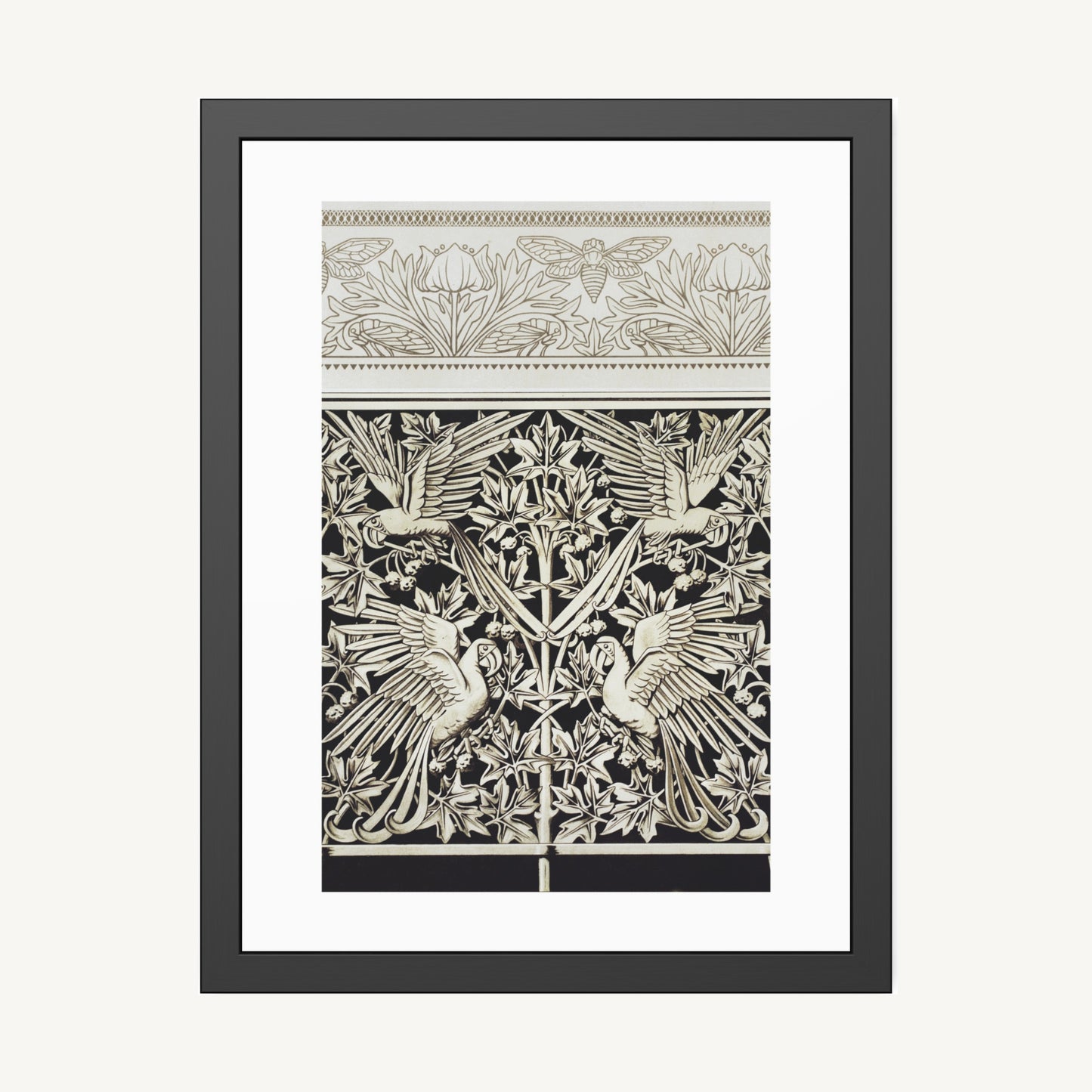 CICADAS, ANEMONES, AND MACAWS | Framed | Maurice Pillard Verneuil