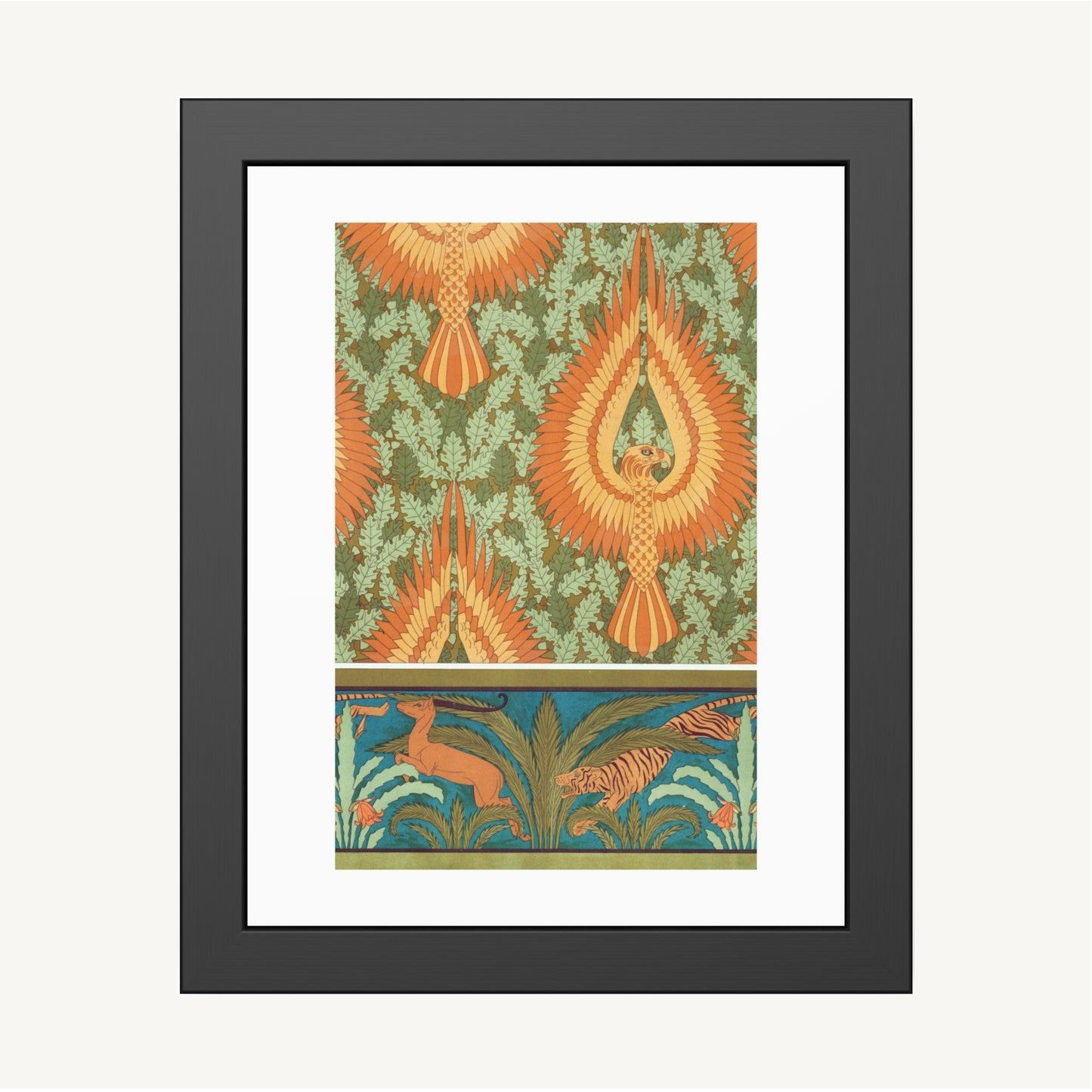 EAGLES, ANTELOPES, AND PALM BORDER | Framed | Maurice Pillard Verneuil