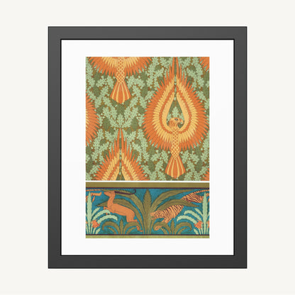 EAGLES, ANTELOPES, AND PALM BORDER | Framed | Maurice Pillard Verneuil