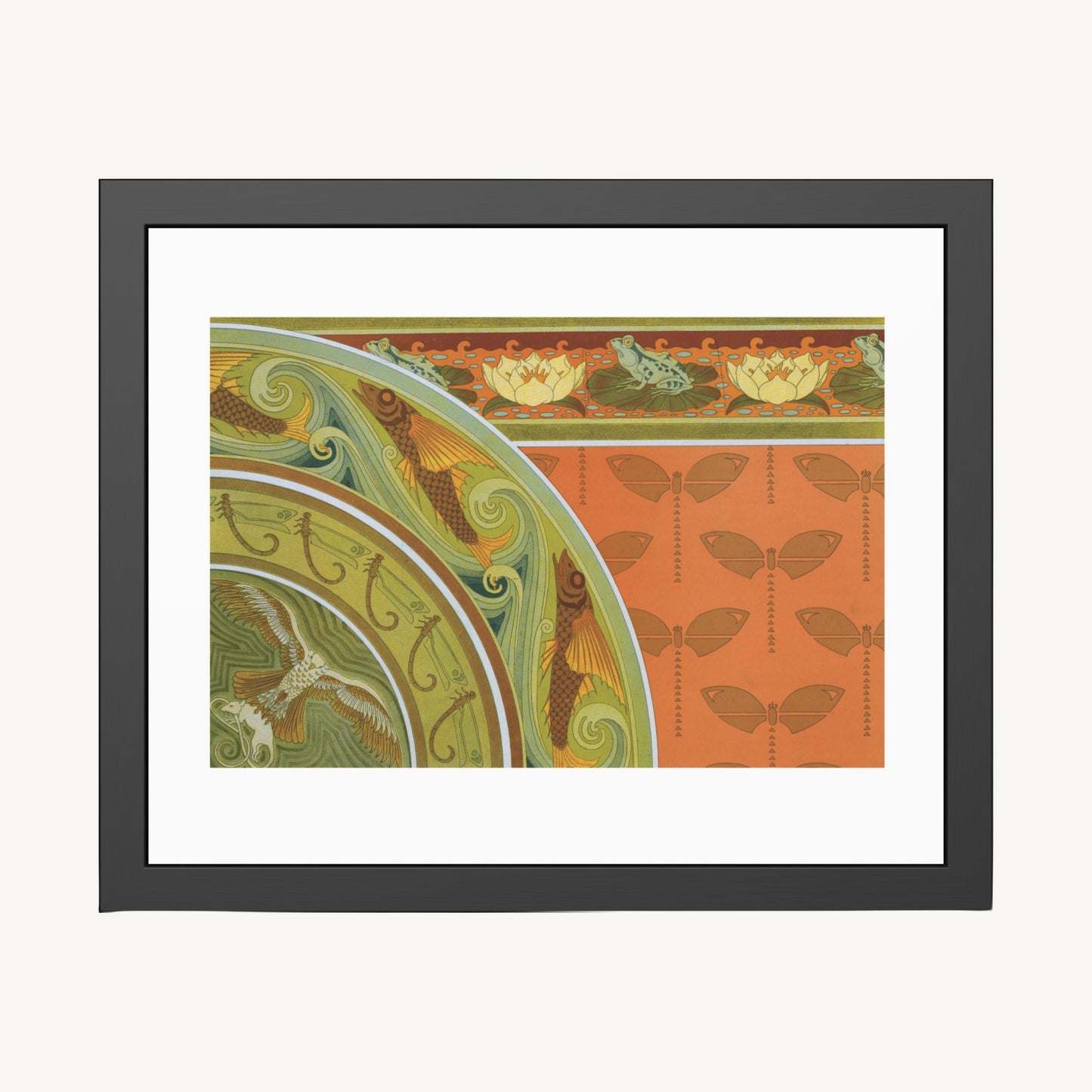 FROGS, DRAGONFLIES, AND FLYING FISH | Framed | Maurice Pillard Verneuil