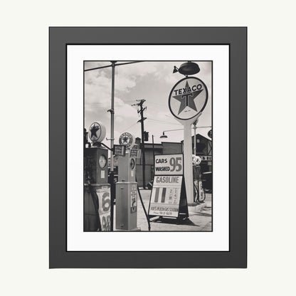 GAS STATION, TREMONT STREET, THE BRONX | Framed | Berenice Abbott