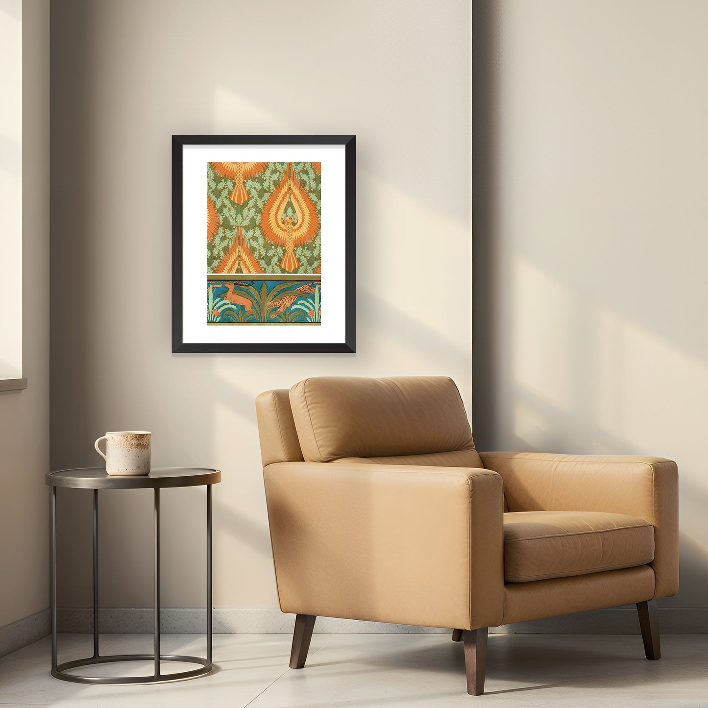 EAGLES, ANTELOPES, AND PALM BORDER | Framed | Maurice Pillard Verneuil