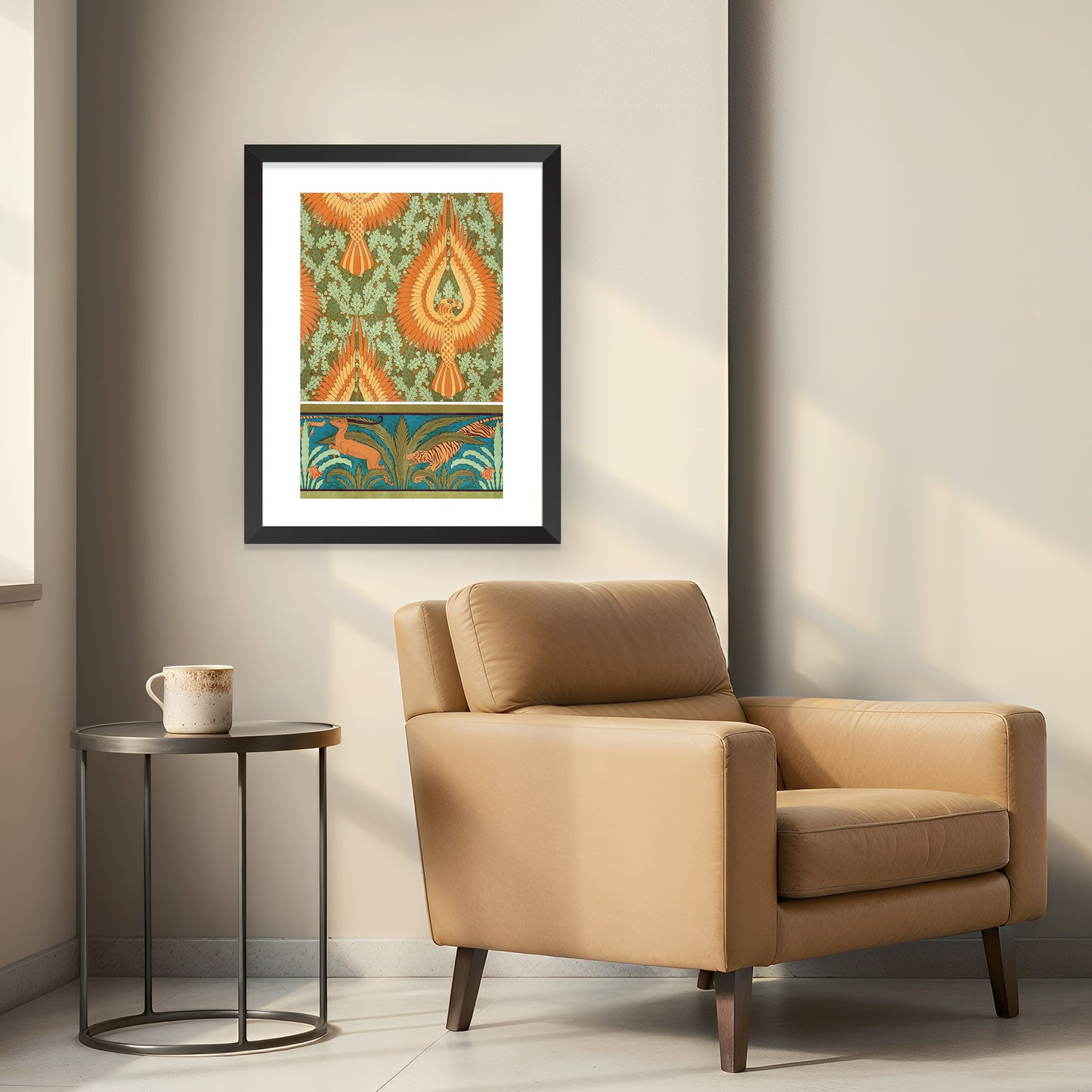 EAGLES, ANTELOPES, AND PALM BORDER | Framed | Maurice Pillard Verneuil